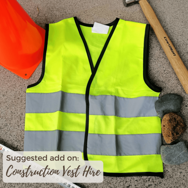 Construction Party Vests for hire The Party Godmother
