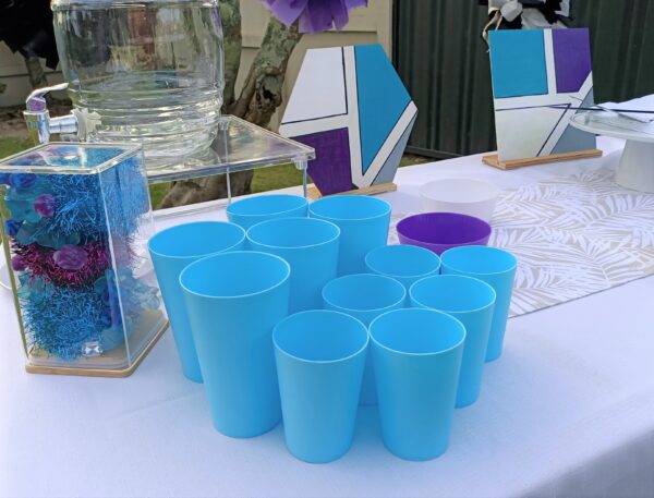 party hire Tauranga blue cups