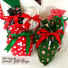 Small Ruffle Reusable Gift Bag Christmas The Party Godmother. Christmas fabric gift bag