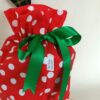 Red Spot Ruffle Reusable Gift Bag Christmas The Party Godmother. Christmas fabric gift bag