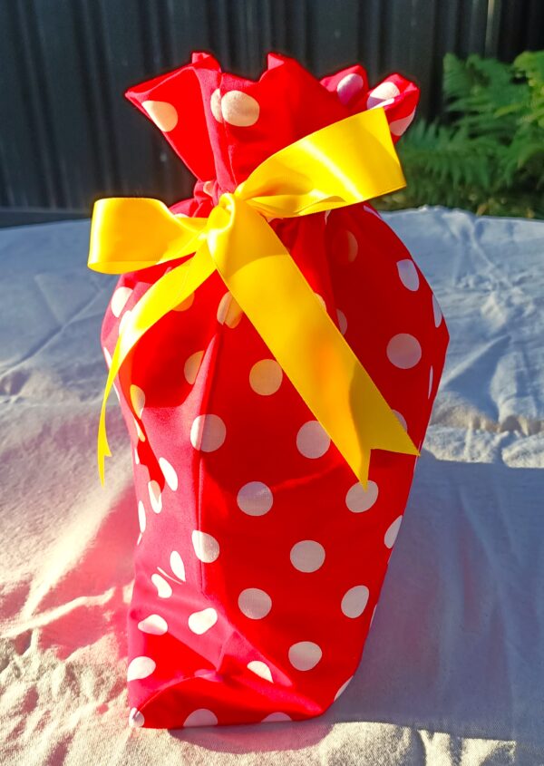 red lolly reusable gift bag