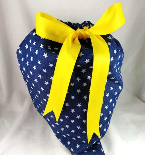 classic blue star fabric gift bag reusable party supplies party godmother