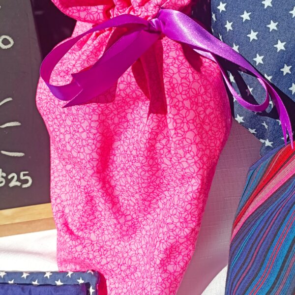 pink reusable gift bag