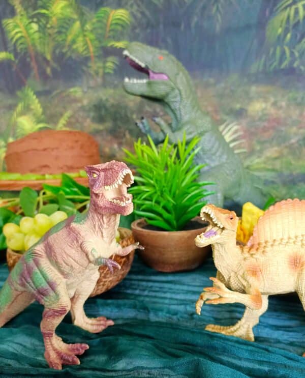 Dino Party Hire Kit dinosaurs fighting