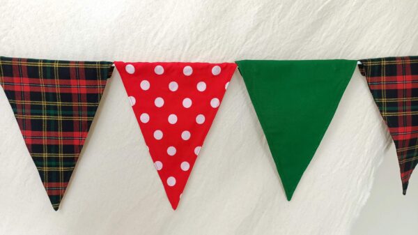 Christmas bunting fabric flags The Party Godmother reusable Xmas