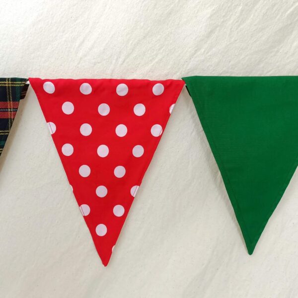 Christmas bunting fabric flags The Party Godmother reusable Xmas
