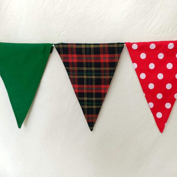 Christmas bunting fabric flags The Party Godmother reusable Xmas