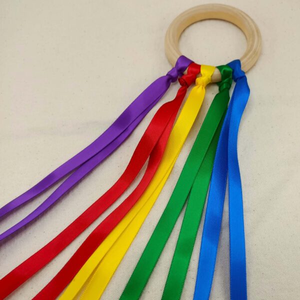 Rainbow ribbon rings The Party Godmother